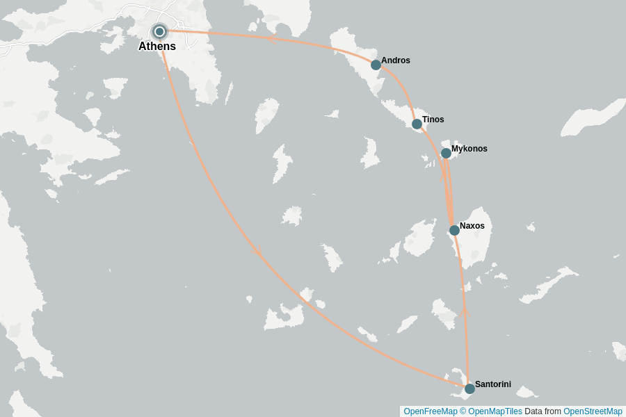 Itinerary Map image for Kykladen Inselhopping