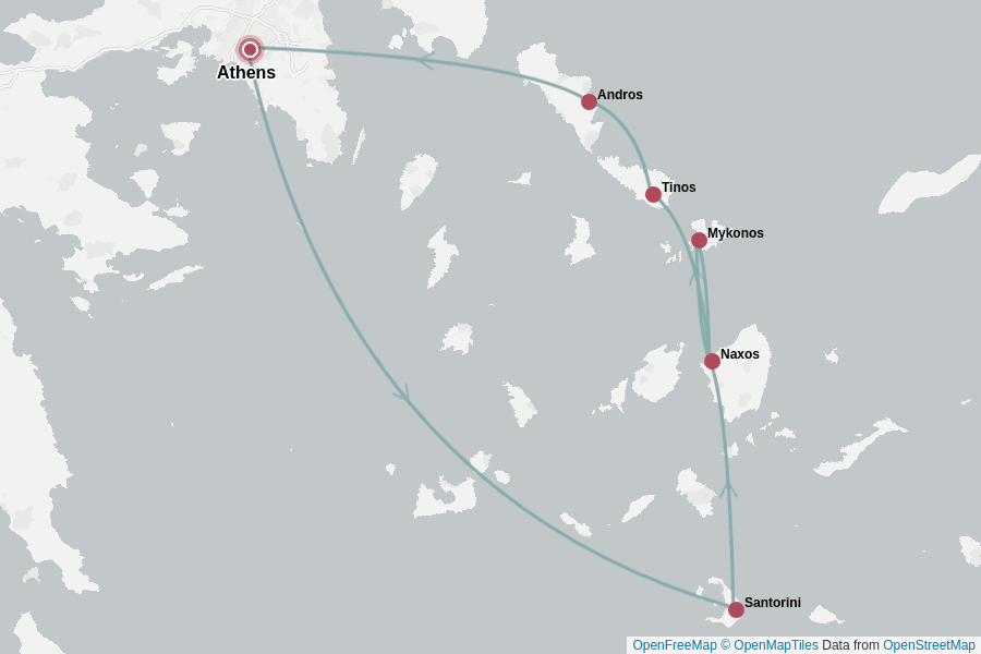 Itinerary Map image for Kykladen Inselhopping