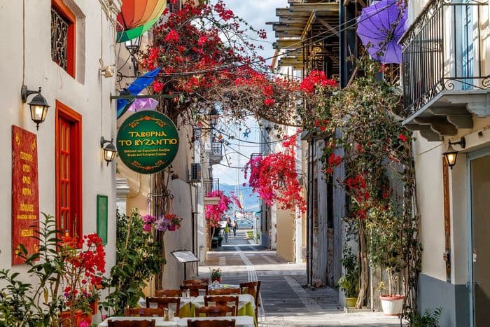 Nafplion Greece Romantic Flowers Old City Palamidi