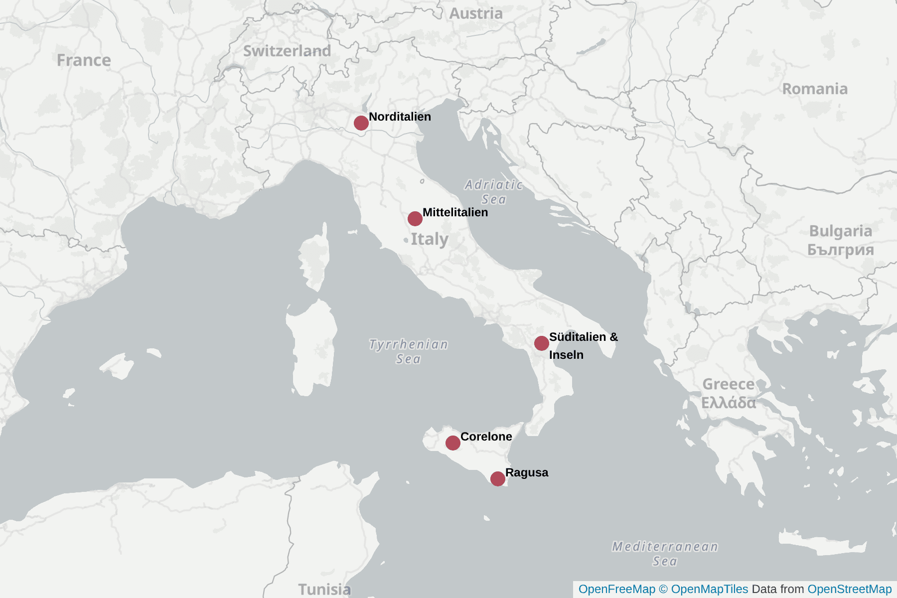Karte von Italien