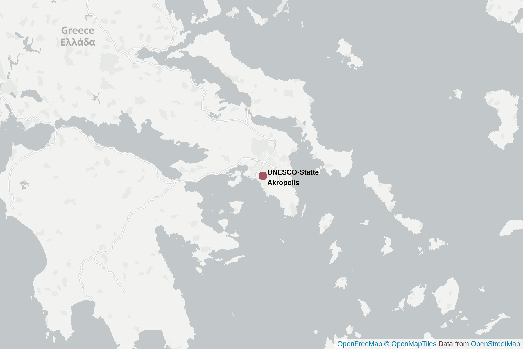 Karte von UNESCO-Stätte Akropolis