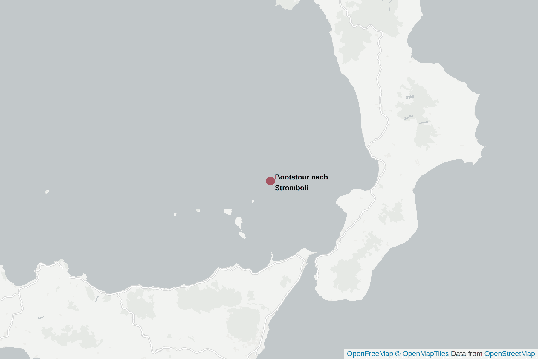 Karte von Bootstour nach Stromboli
